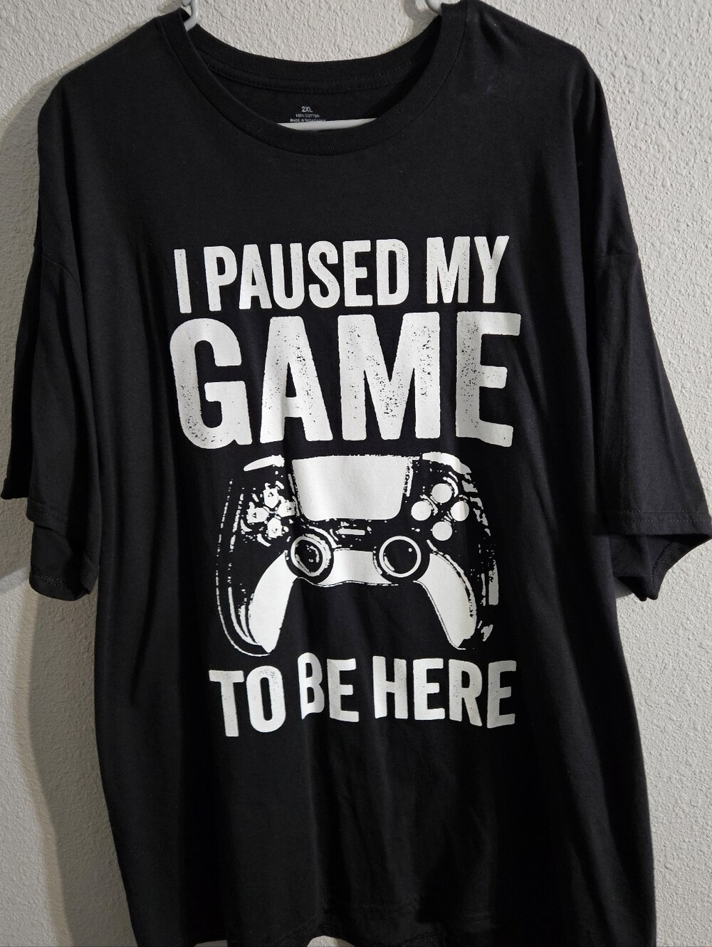 Gaming Graphic Tee - Black With White Graphic, 2X